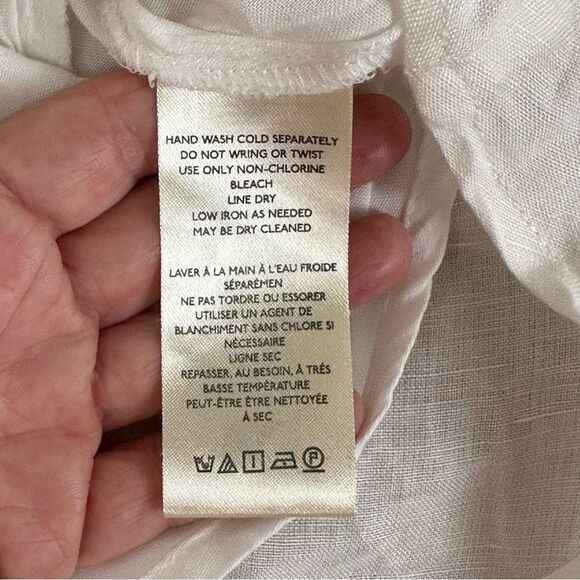 NWT Anthropologie Katerina Button-Front Mini Dress M Linen White Fit & Flare - Picture 4 of 8